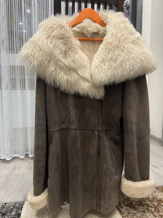 Натуральна жіноча шкіряна дубльонка 42-44 розмір