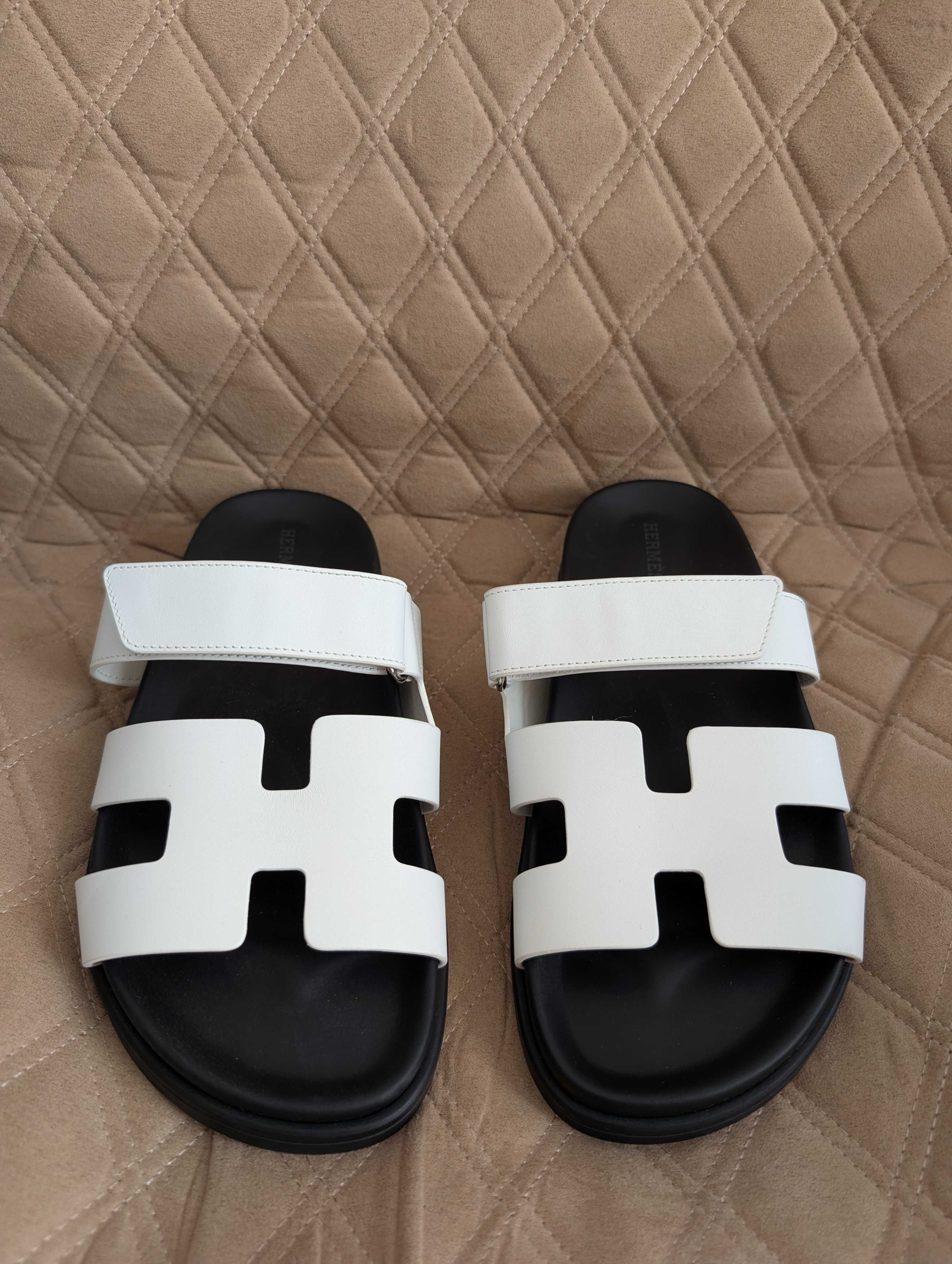 Hermes Chypre Sandal ОРИГИНАЛ Шлепки Сандалии Женские Шлепанцы Белые