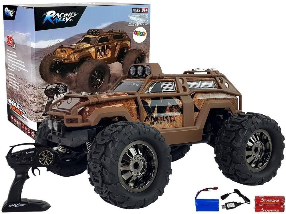 Auto Rajdowe Off-road 2.4g Brązowe, Leantoys