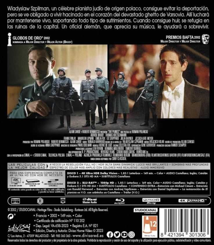 The Pianist Pianista 4K + BR w.ENG