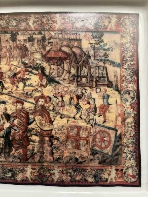 Porcelana pintada a mão com tapeçarias D. João castro