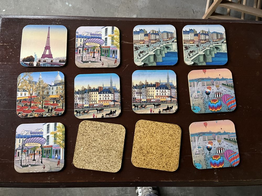 Bases para copos com imagens de Paris