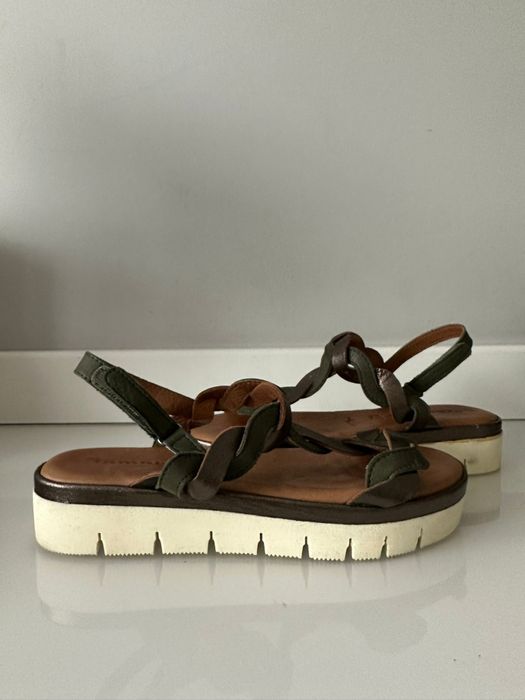 TAMARIS 39 sandały skóra platforma j. Nowe klapki