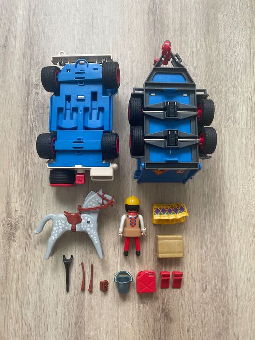 Completo 3851 playmobil jeep atrelado cavalo