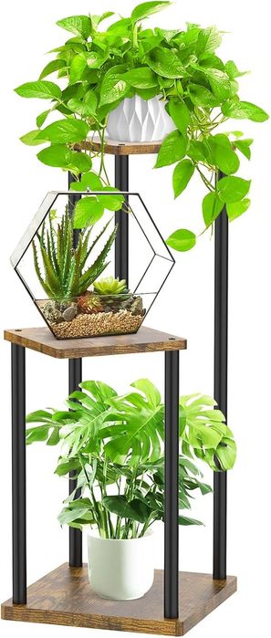 Kwietnik Stojak Regał Stojący 3 Poziomy Metalowy Na Kwiaty Rośliny