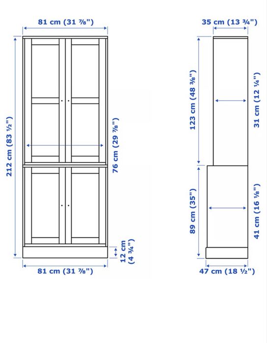 Armário Cinzento com Vitrine