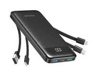 Powerbank 10000 mah z 4 kablami wyświetlacz Led charmast