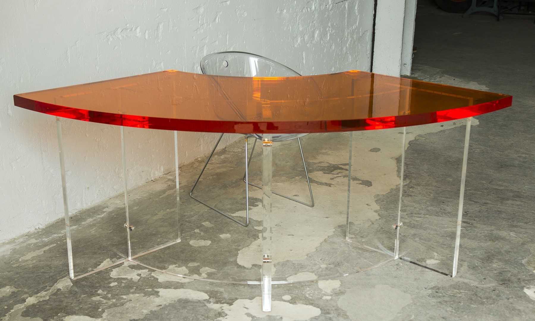 Biurko akrylowe vintage design lata 60 70 plexi pleksi pleksa