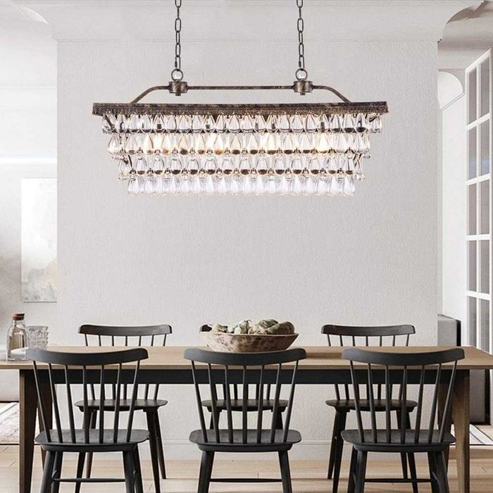 Kryształowy żyrandol w stylu vintage retro 76 cm lampa wisząca Wellmet