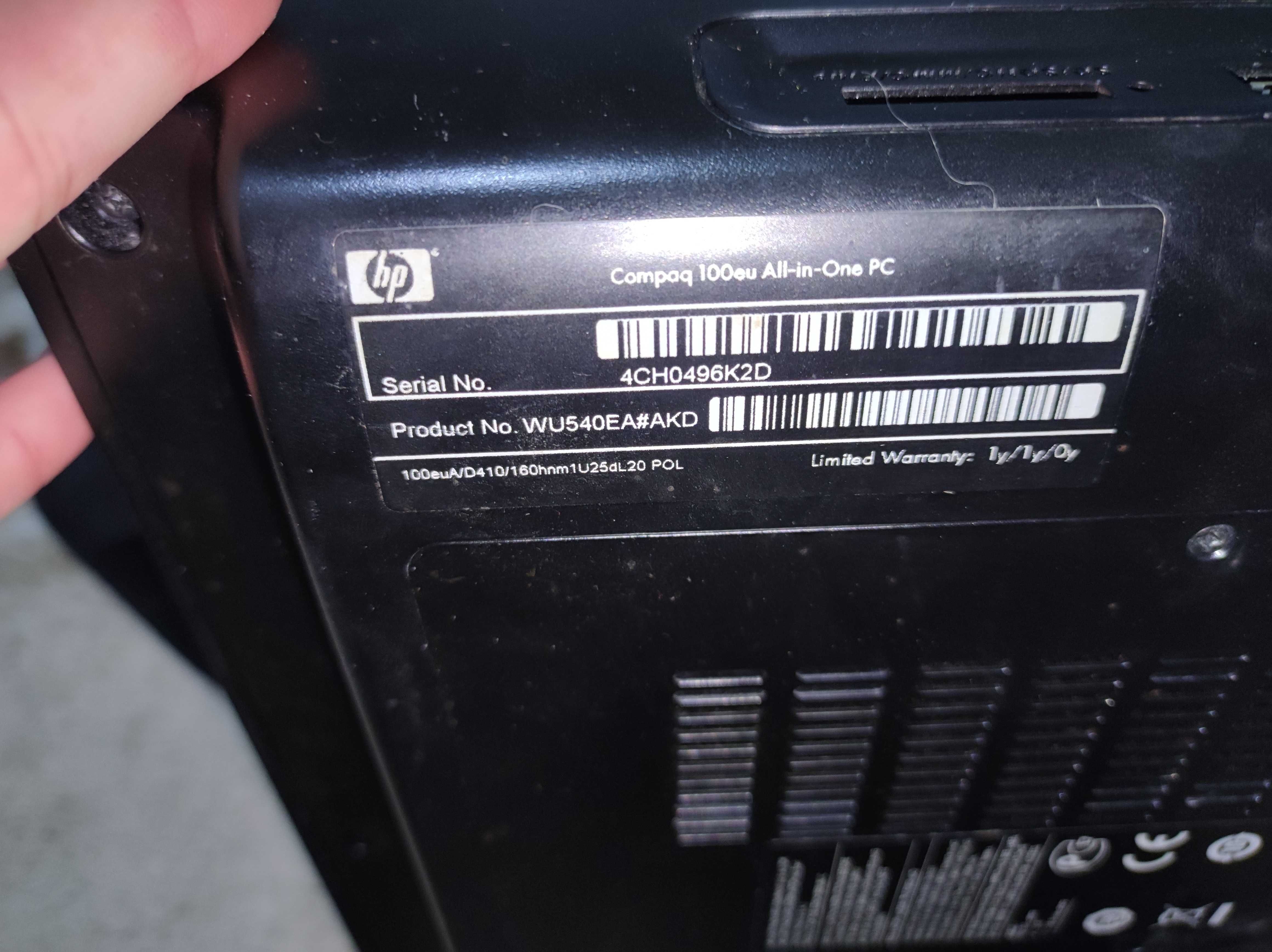 Komputer HP Compaq 100eu AIO WU540EA#AKD 20" LCD 1600x900