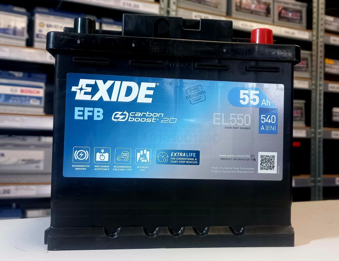 Akumulator EFB Exide EL550 12V 55AH 540A start/stop Nowy