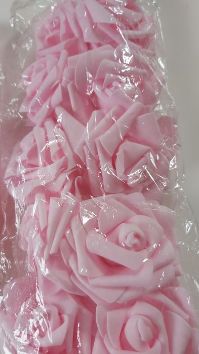 Róże piankowe 8 cm kolor pudrowy róż