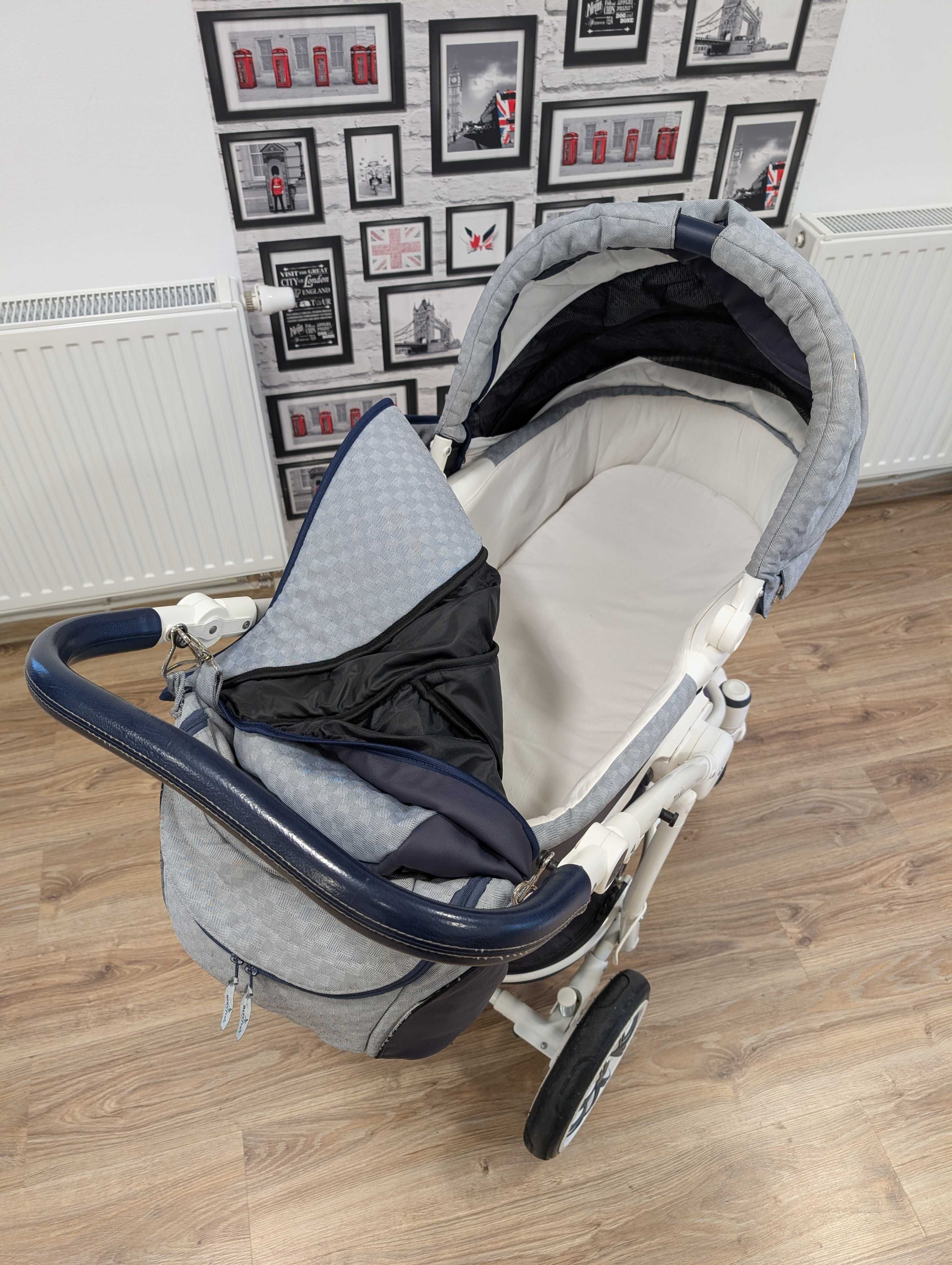 Sprzedam wózek Bebetto Torino 2w1 + fotelik Cybex z adapterami