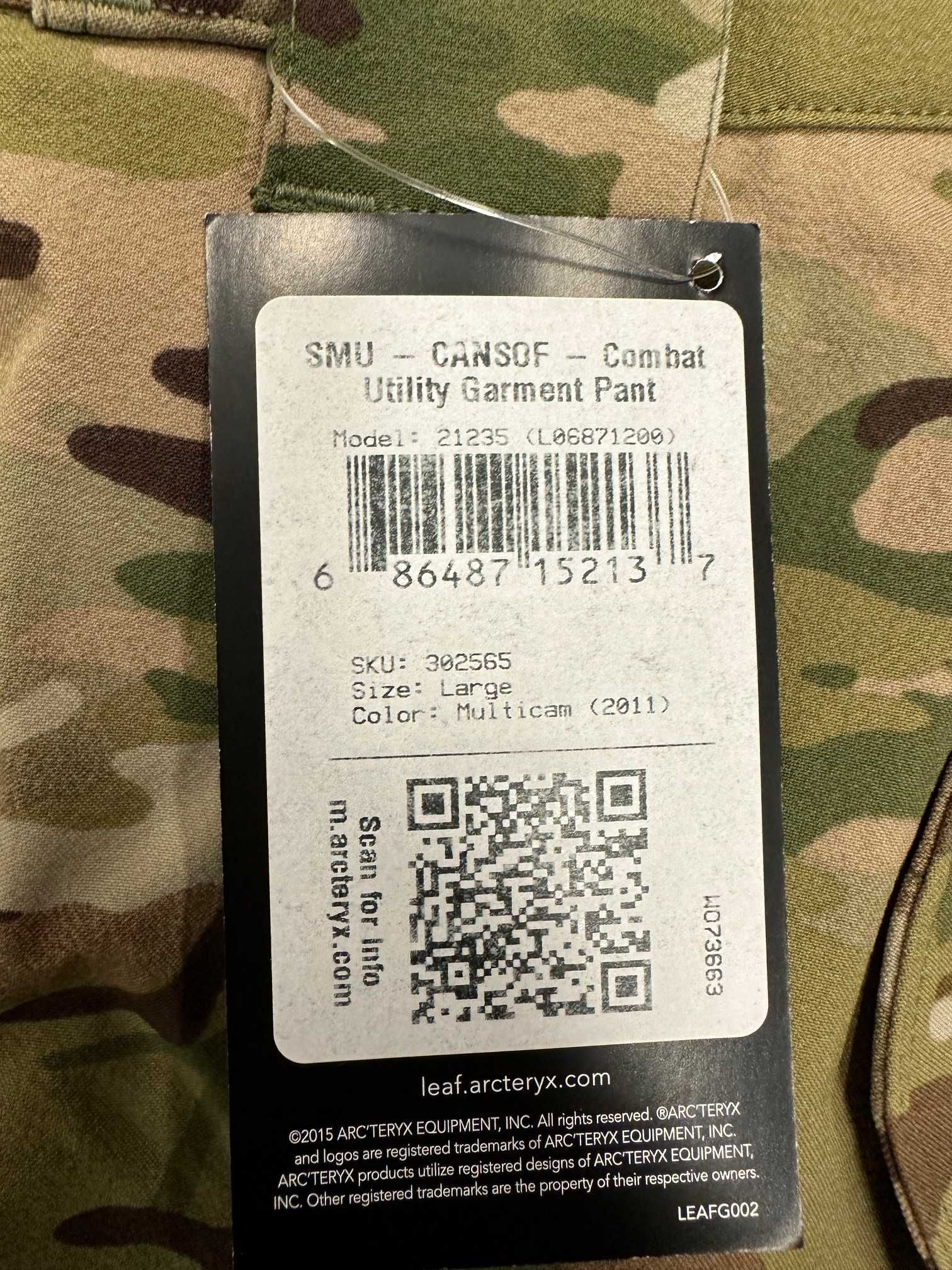 Arcteryx LEAF CANSOF SMU Combat Utility Garment Pant MultiCam