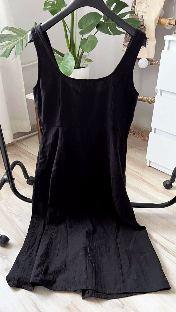 Damska czarna sukienka midi vintage XL