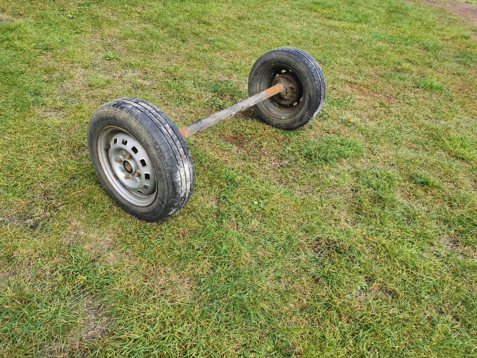 OŚ ośka belka z kołami, przyczepka wózek