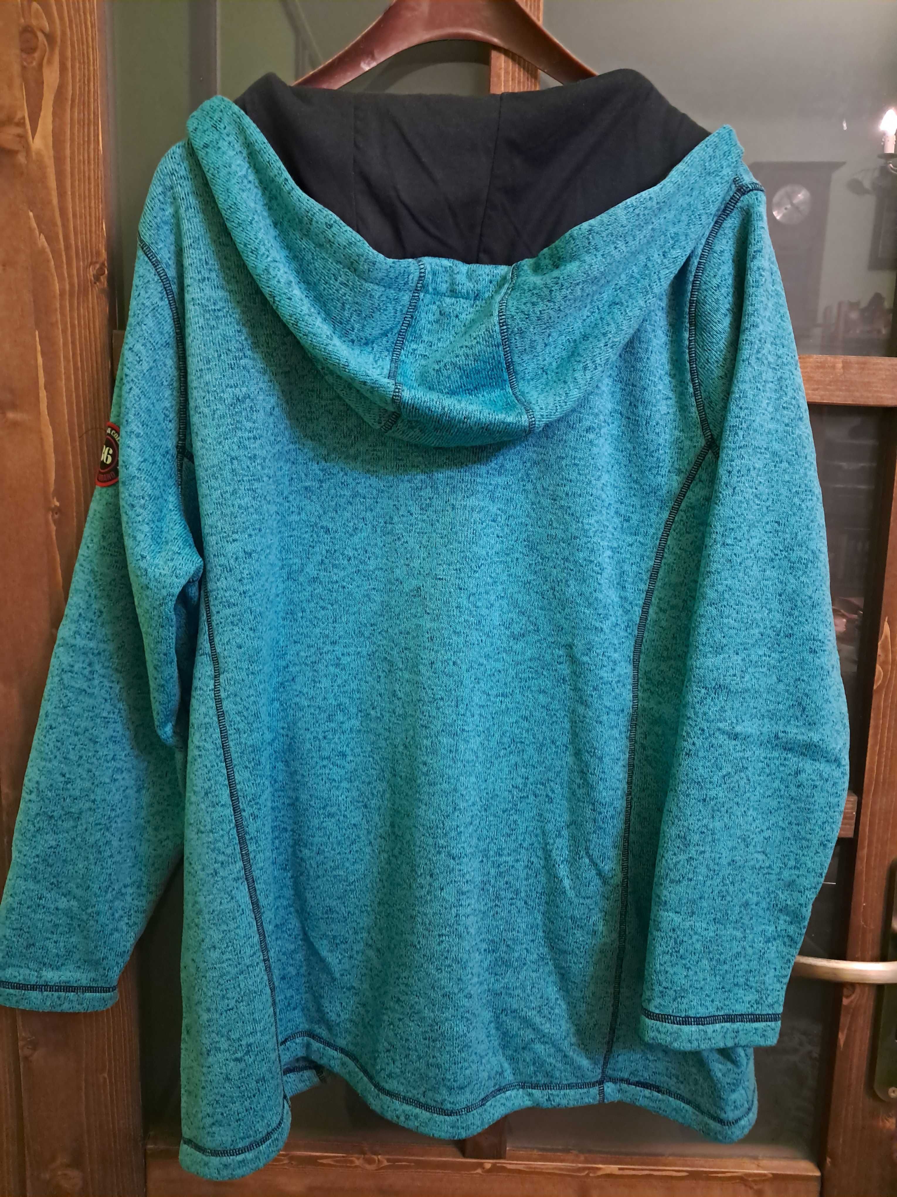 Kurtka bluza damska stan super roz. 50/52 kolor melanż turkus polar