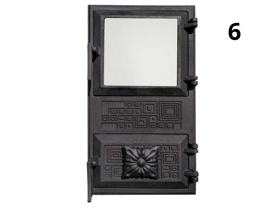 Дверца для печи и камина со стеклом, топочная чугунная печная дверка