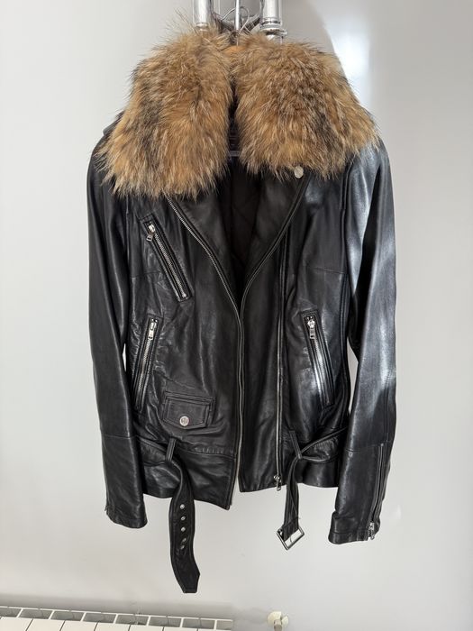 OCHNIK kurtka skórzana ocieplana skóra naturalna z futerkiem z lisa