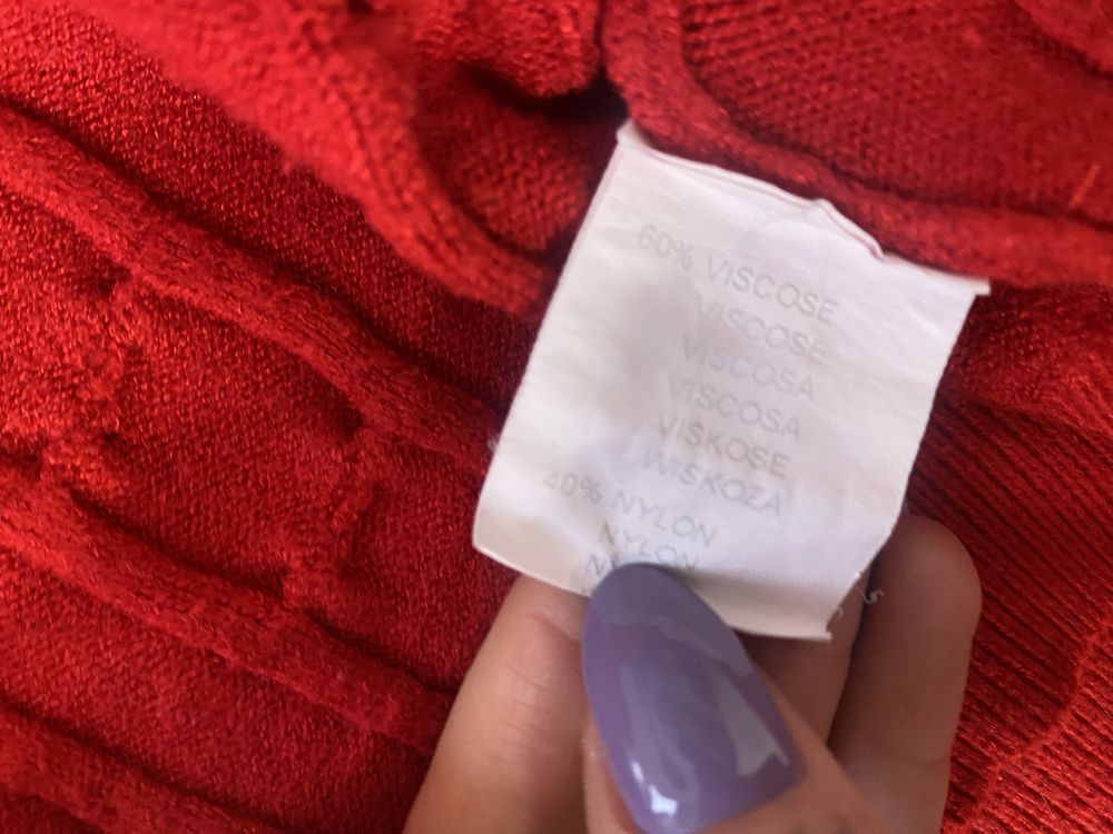 Sweter czerwony crop top