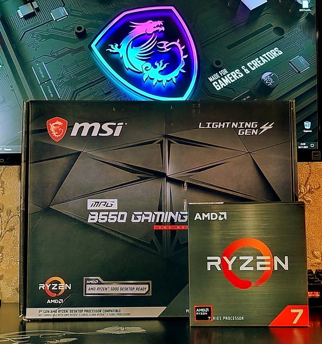 Ryzen 7 3700X+ B550+ 16/32Gb 3200MHz DDR4 игровой комплект s-AM4