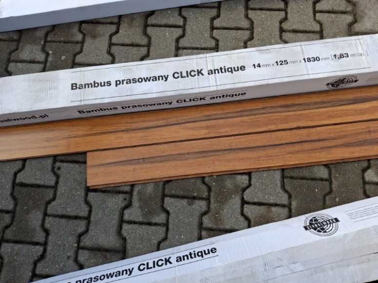 Podłoga bambusowa ANTIQUE lakierowany – Click, 29,4 m2 + korek na spód