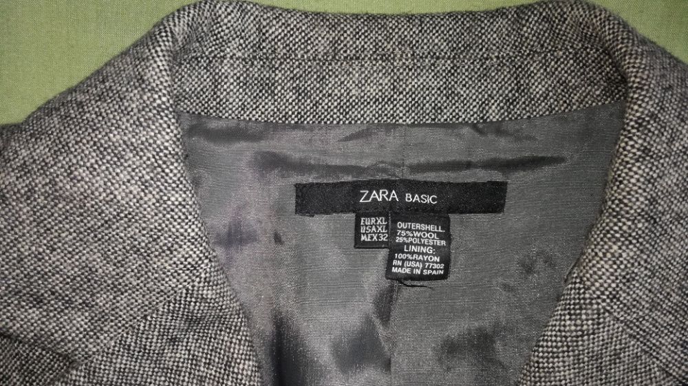 Zara Basic żakiet damski z wełny rozmiar 40/42