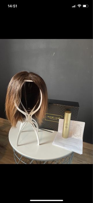 Peruka naturalna BoB ombre brąz 30cm