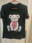 Czarna bluzka t-shirt z misiem S oqosh collection