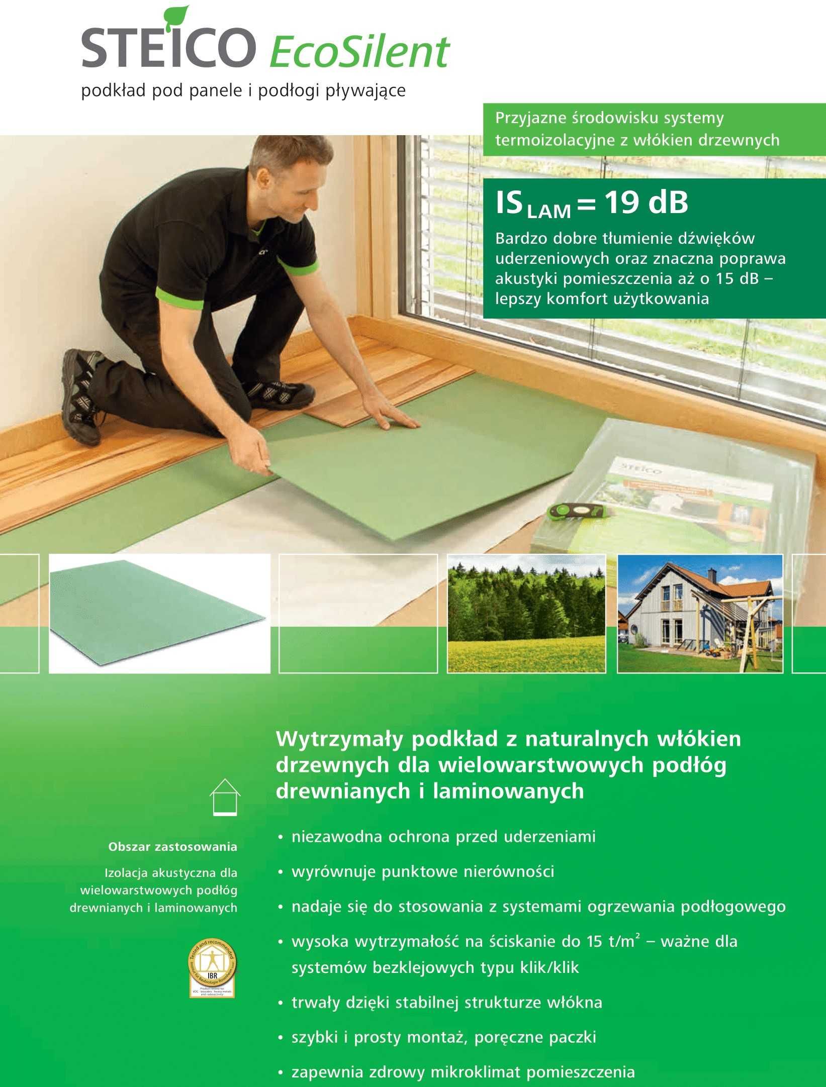 Podkład pod panele laminowane i drewniane STEICO EcoSilent Underfloor