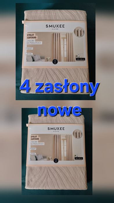 Zasłony aksamitne, welwetowe 2 komplety - nowe Smukee
