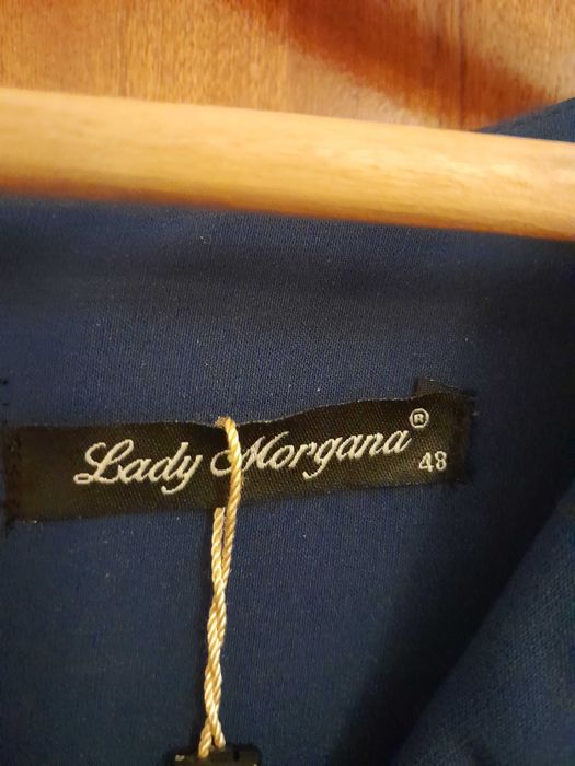 Vestido azul escuro elegante, caimento travado| marca Lady morgana