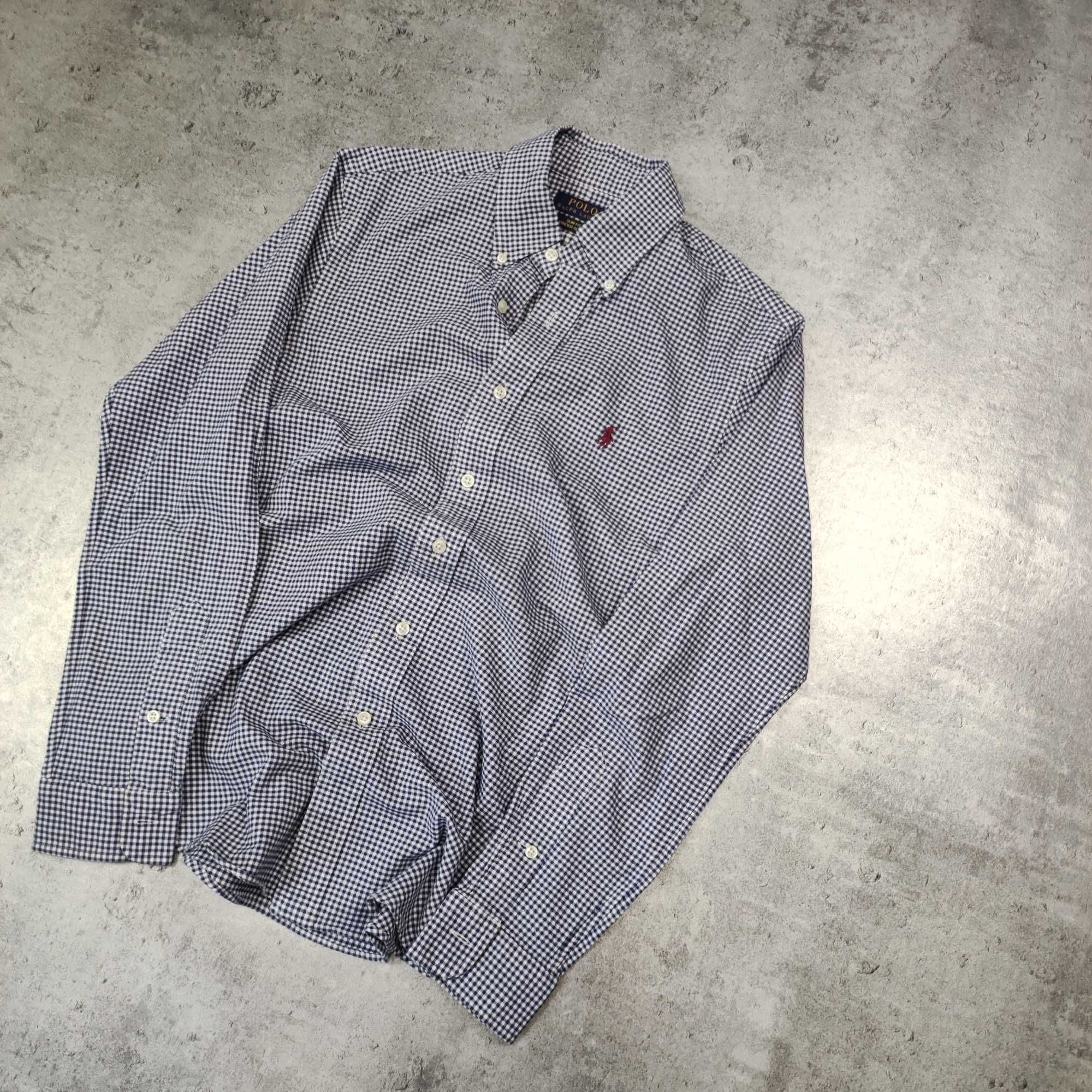 MĘSKA Elegancka Kratka Koszula Długi Rękaw PREMIUM Polo Ralph Lauren