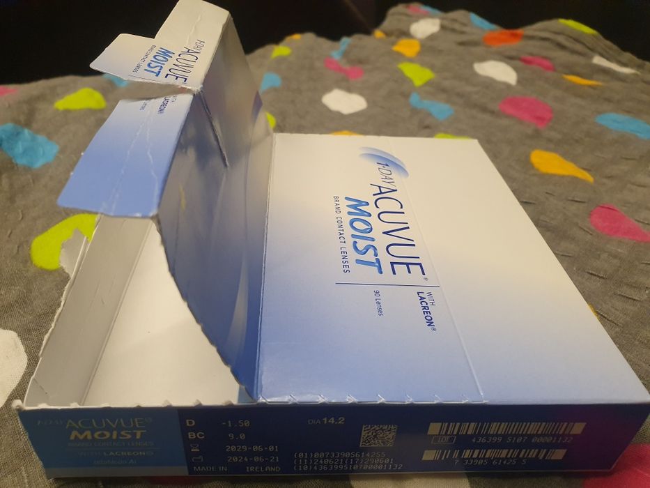 Soczewki kontaktowe ACUVUE jednodniowe D  -1,5; BC 9.0; DIA 14,2