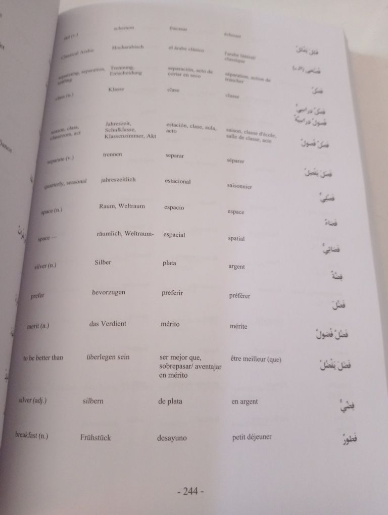 Słownik języka Arabskiego - angielski, hiszpański, niemiecki, wloski