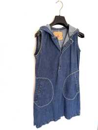Sukienka dziewczęca krótka jeansowa z kapturem M  160/84A