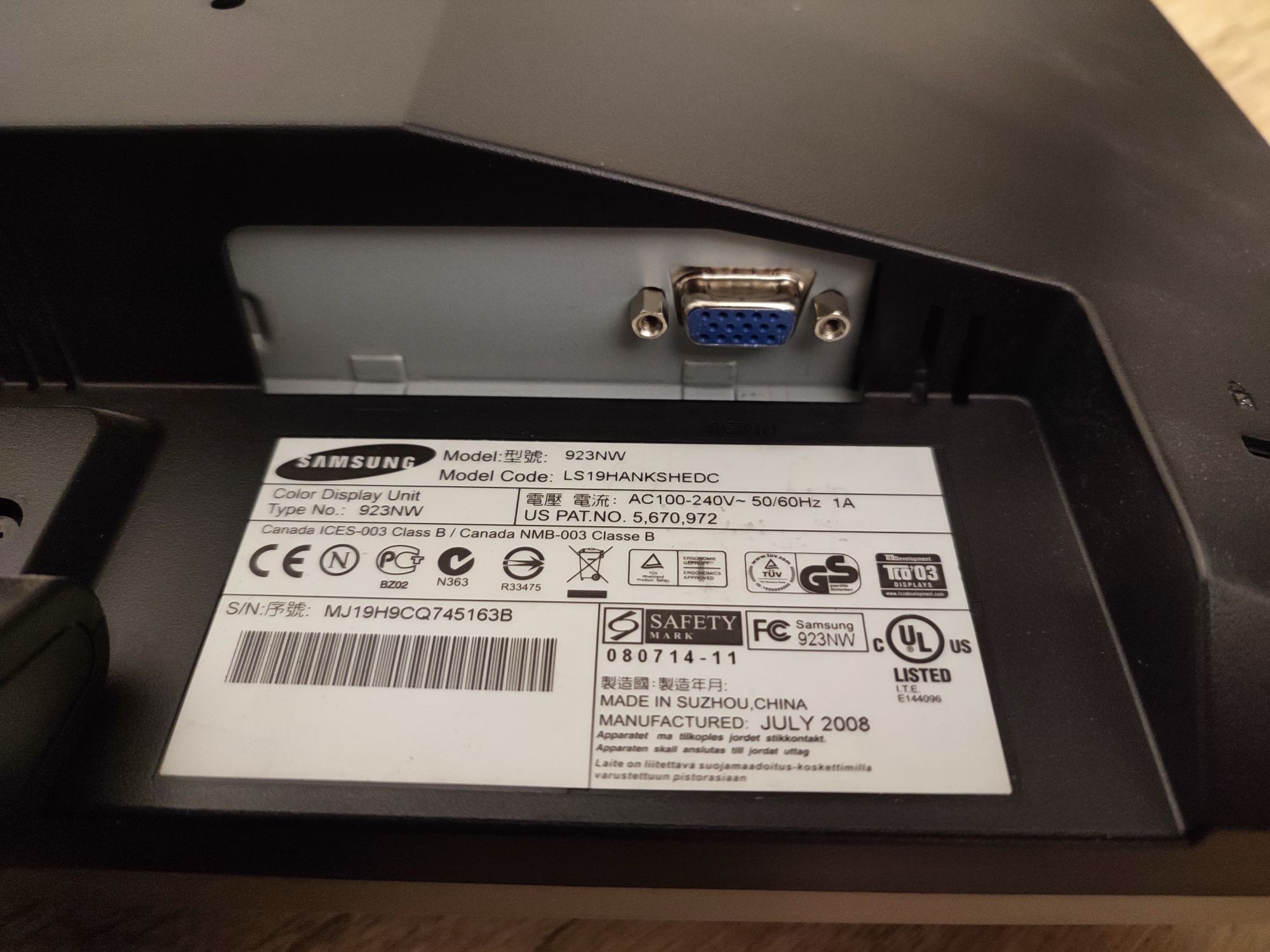 Monitor Samsung 923nw