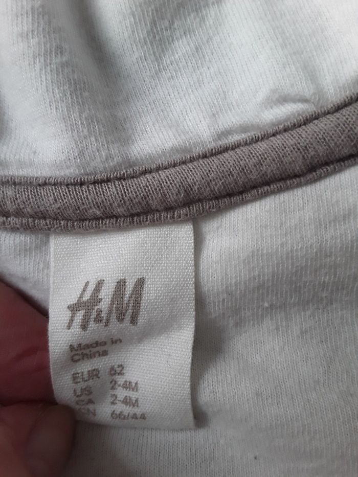 2-4 (62) h&m флисовая кофточка в клетку, на молнии, с ушками, флис