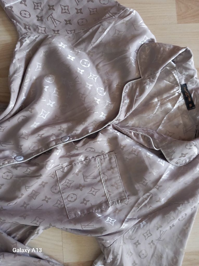 Louis vuitton pizamka damska xl komplet satyna