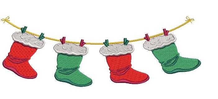 Matriz bordado Botas de Natal