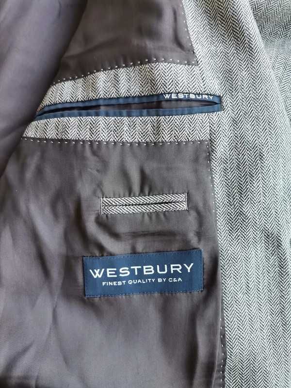 Szara marynarka 100% welna woolmark Westbury XL