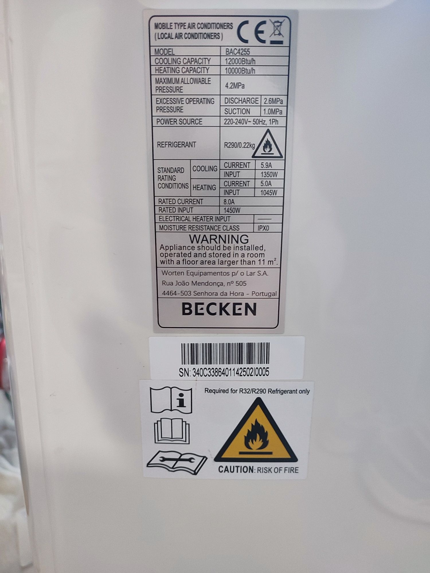 Becken BAC4255 Ar Condicionado Portátil