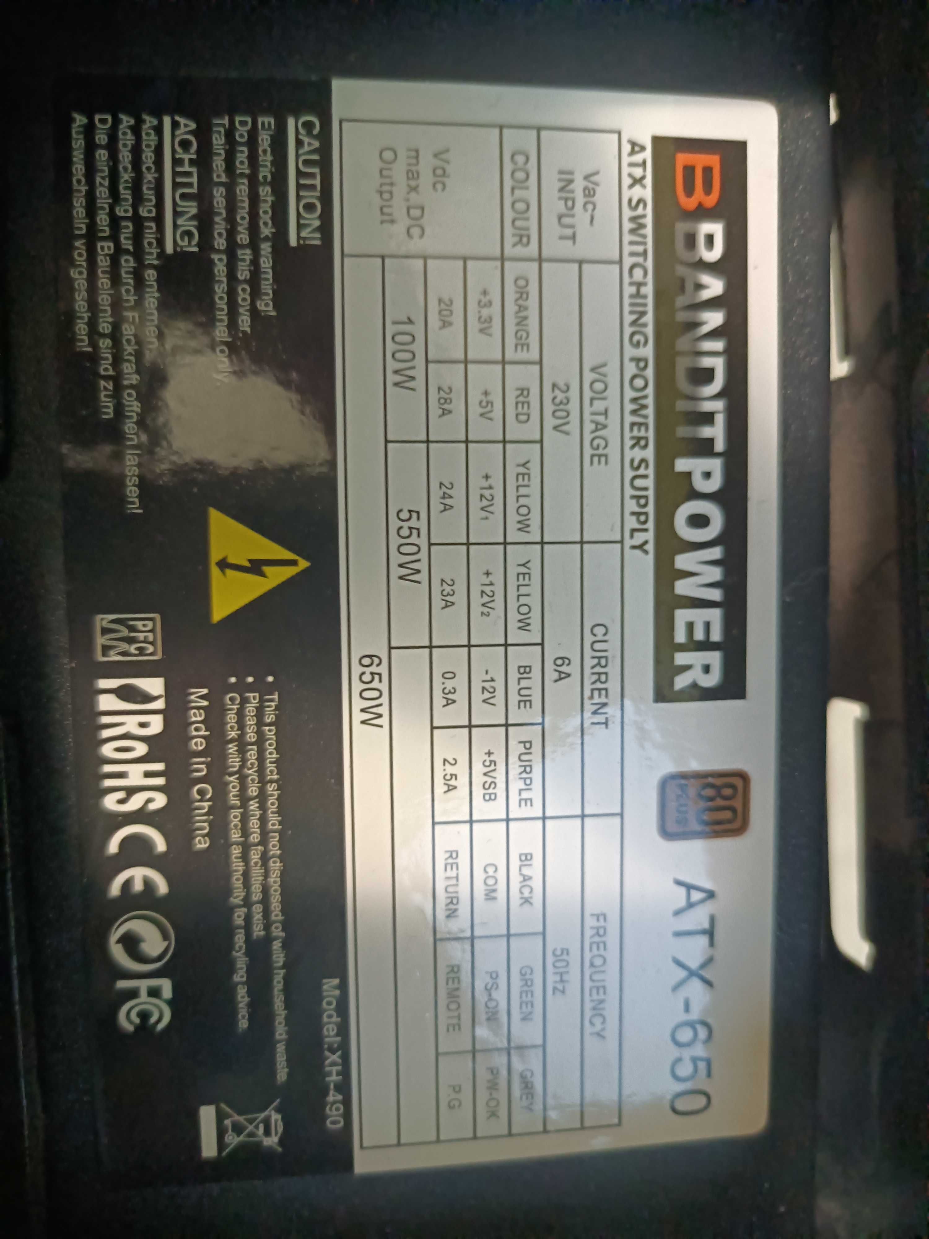 Używany komputer stacjonarny  i5-9400F DDR4-8GB SSD480 GTX1660 6GB