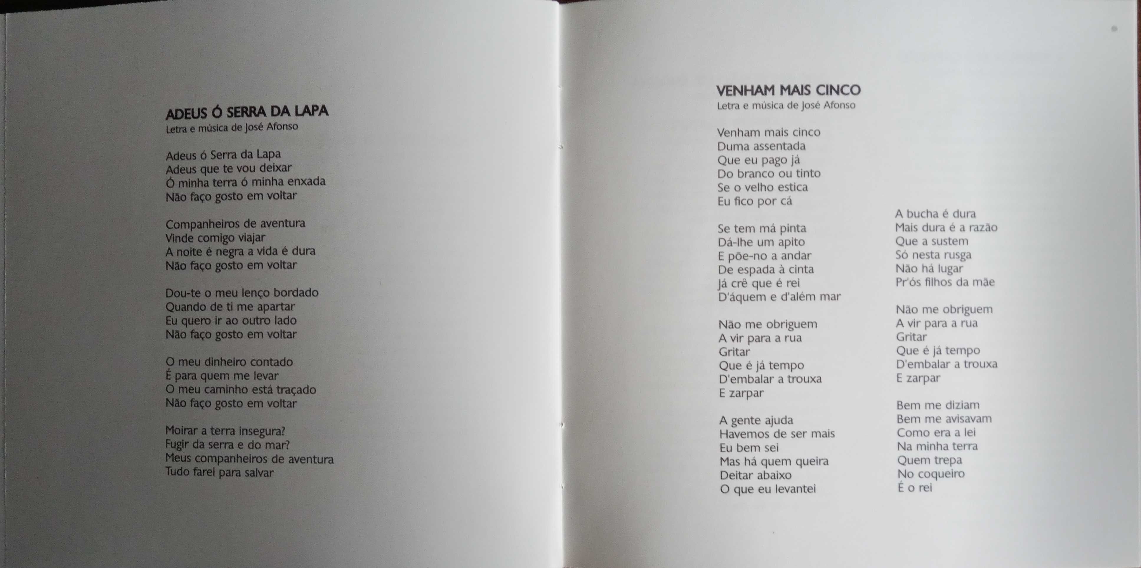 José Afonso	- - - - -		Venham Mais Cinco	- - - - -	CD