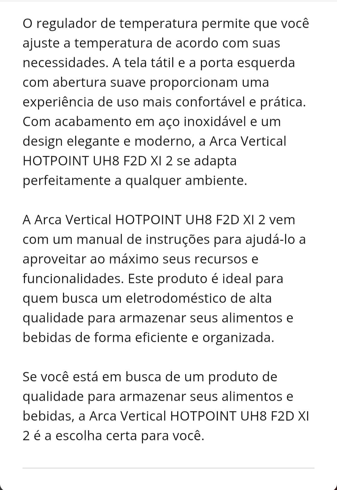 Arca Frigorífica vertical