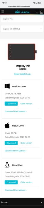 Tablet grafico HUION Inspiroy H320M