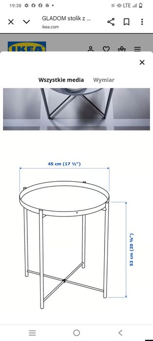 Stolik biały metalowy IKEA