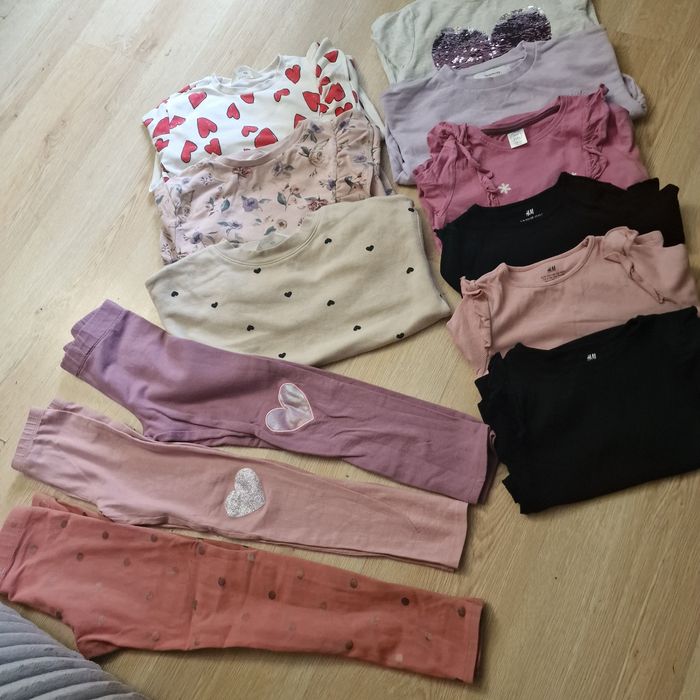 H&m zestaw ubran bluzy leginsy 128 paka