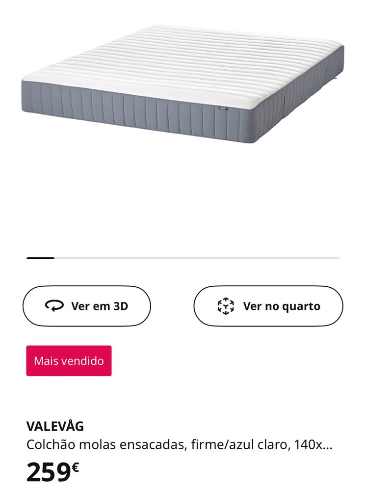 Cama Ikea MALM 140x200 Branca
