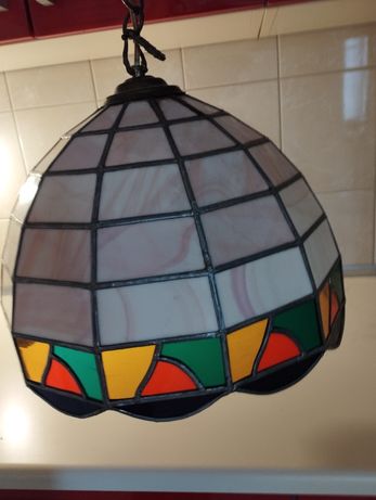 Lampa wisząca witrażowa typu Tiffany